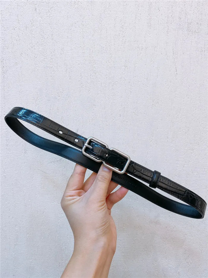 YSL Double Buckle Narrow Belt