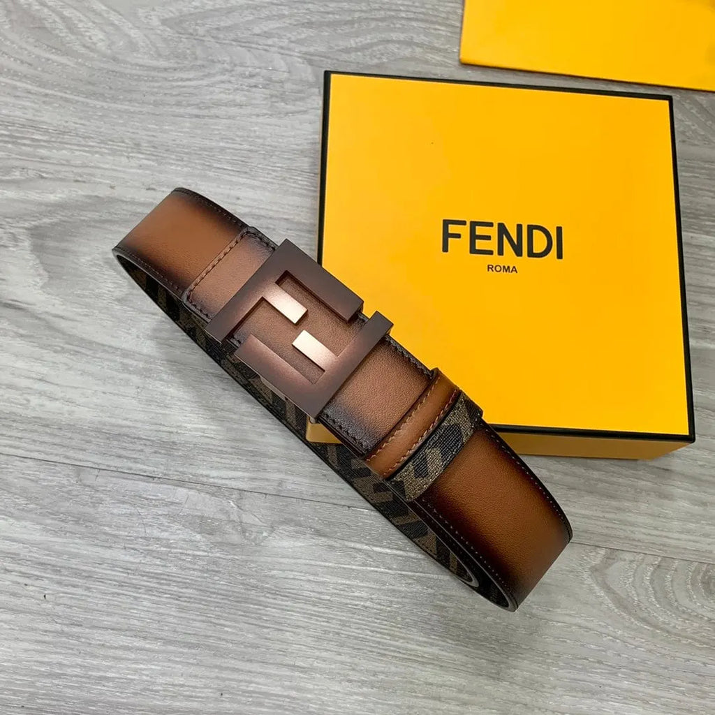 ★FENDI★FFロゴ レザー リバーシブル ベルト★4.0cm