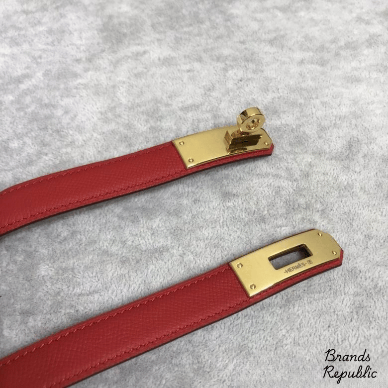 Hermès 25MM Red Kelly Belt In Different Buckle Colors