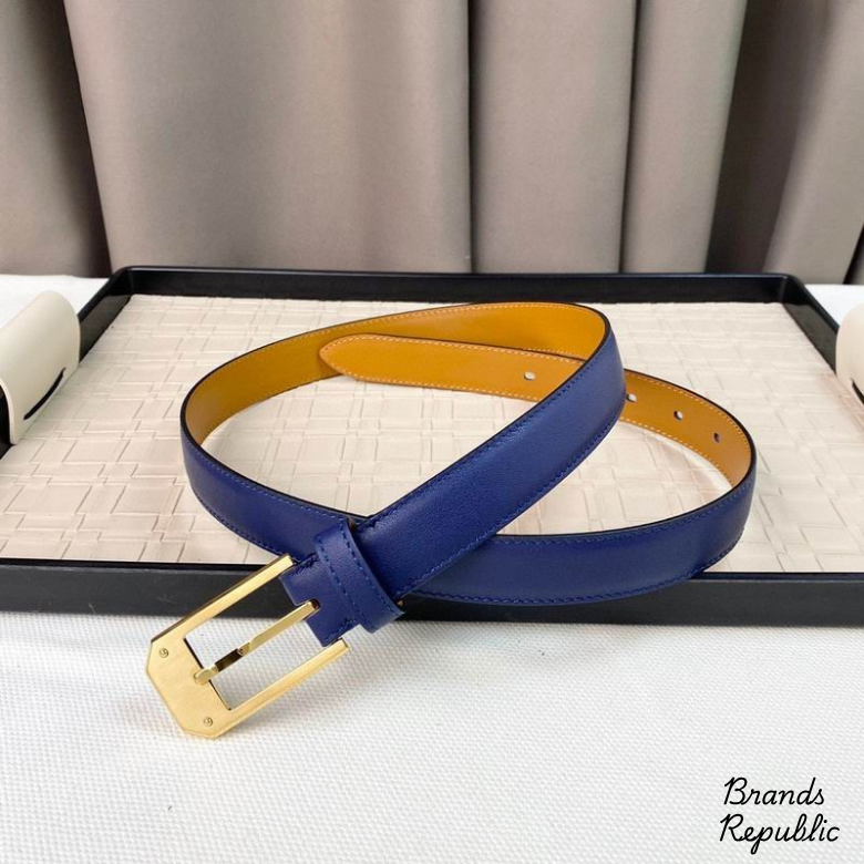 Hermès 25MM Classic Blue Interchangeable Belt In Different Buckle Colors