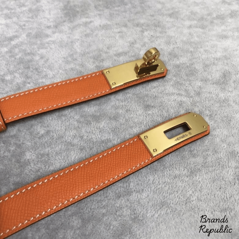 Hermès 25MM Orange Kelly Belt In Different Buckle Colors