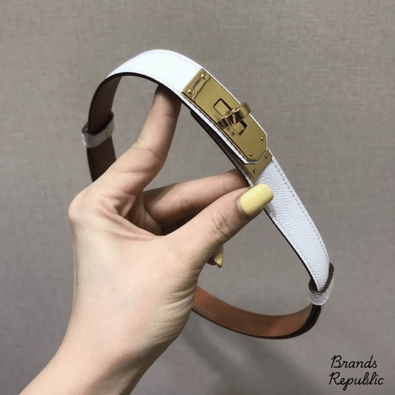 Hermès 25MM White Kelly Belt In Different Buckle Colors