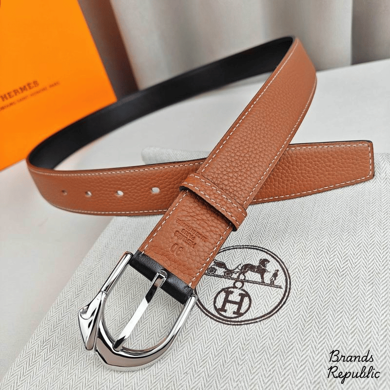 Hermès 32MM Brown Rodeo 32 Belt In Different Buckle Colors