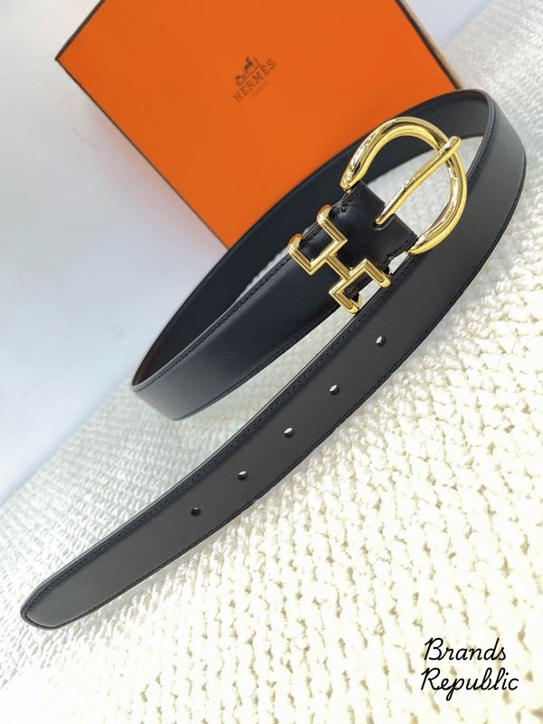 Hermès 33MM Black Mors H Belt In Different Buckle Colors