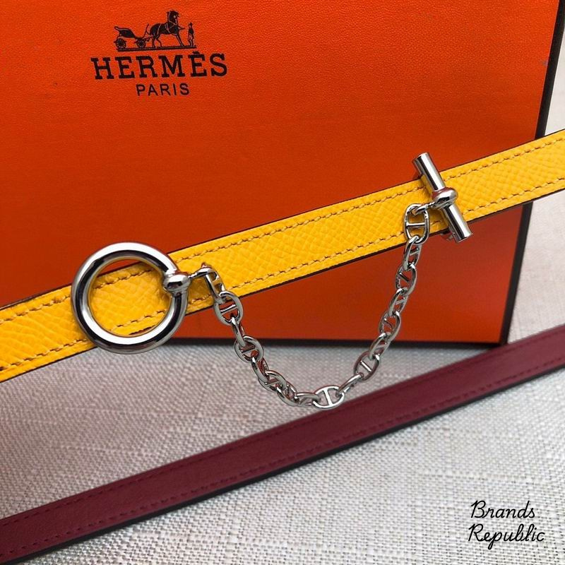 Hermès 13MM Yellow Carrousel Reversible Belt In Different Buckle Colors