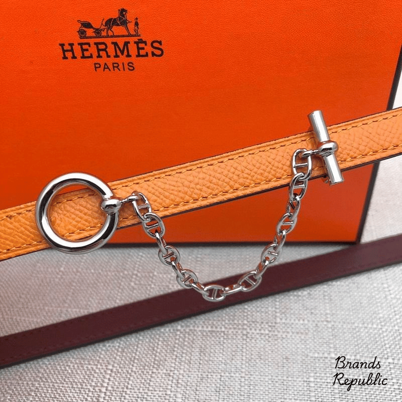 Hermès 13MM Orange Carrousel Reversible Belt In Different Buckle Colors