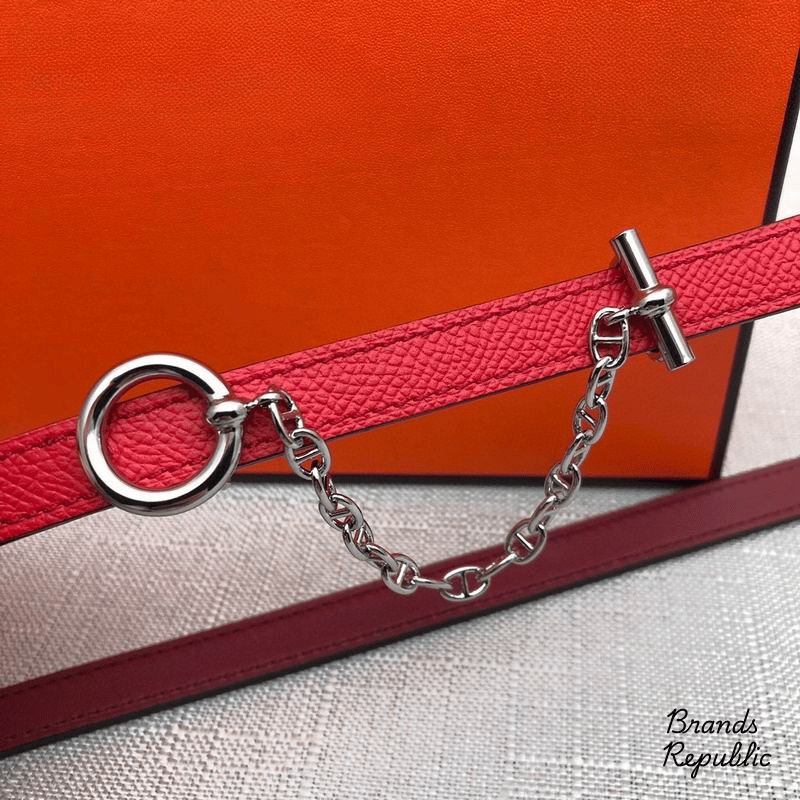 Hermès 13MM Red Carrousel Reversible Belt In Different Buckle Colors
