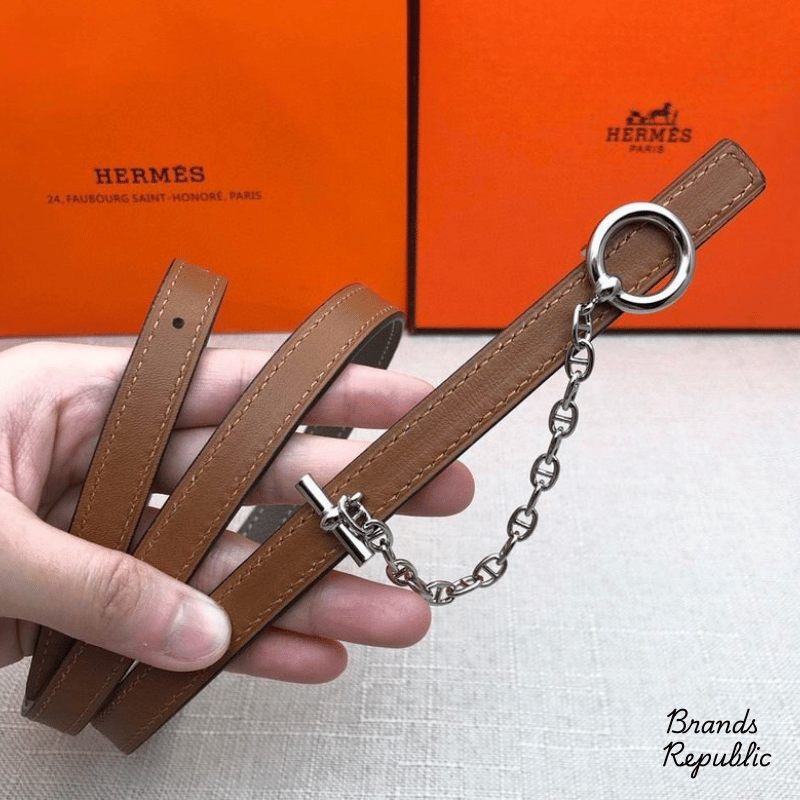 Hermès 13MM Grey Carrousel Reversible Belt In Different Buckle Colors