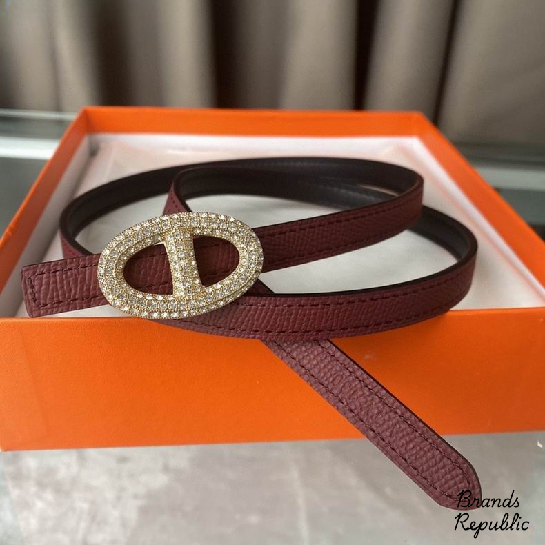 Hermès 13MM Pearl Embellished Chaine d’Ancre Style Buckle Belts