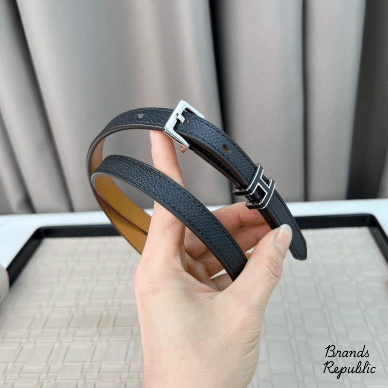 Hermès 15MM Pop H 15 Black Epsom Calfskin Belt In Different Buckle Colors