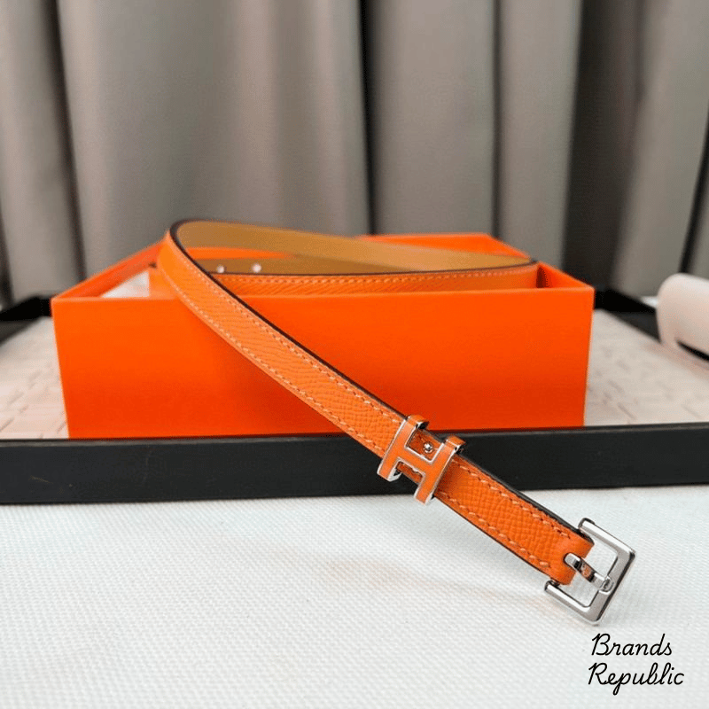 Hermès 15MM Pop H 15 Orange Epsom Belt In Different Buckle Colors