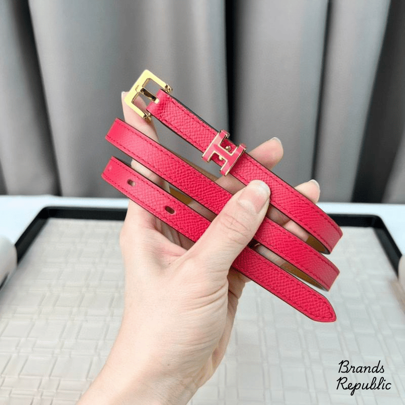 Hermès 15MM Pop H 15 Red Epsom Belt In Different Buckle Colors