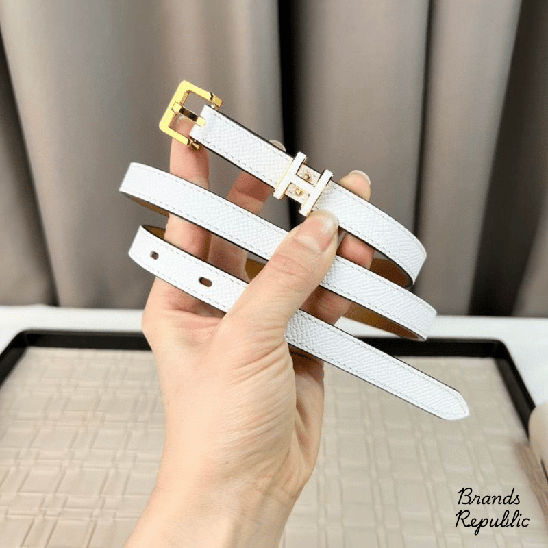 Hermès 15MM Pop H 15 White Epsom Belt In Different Buckle Colors
