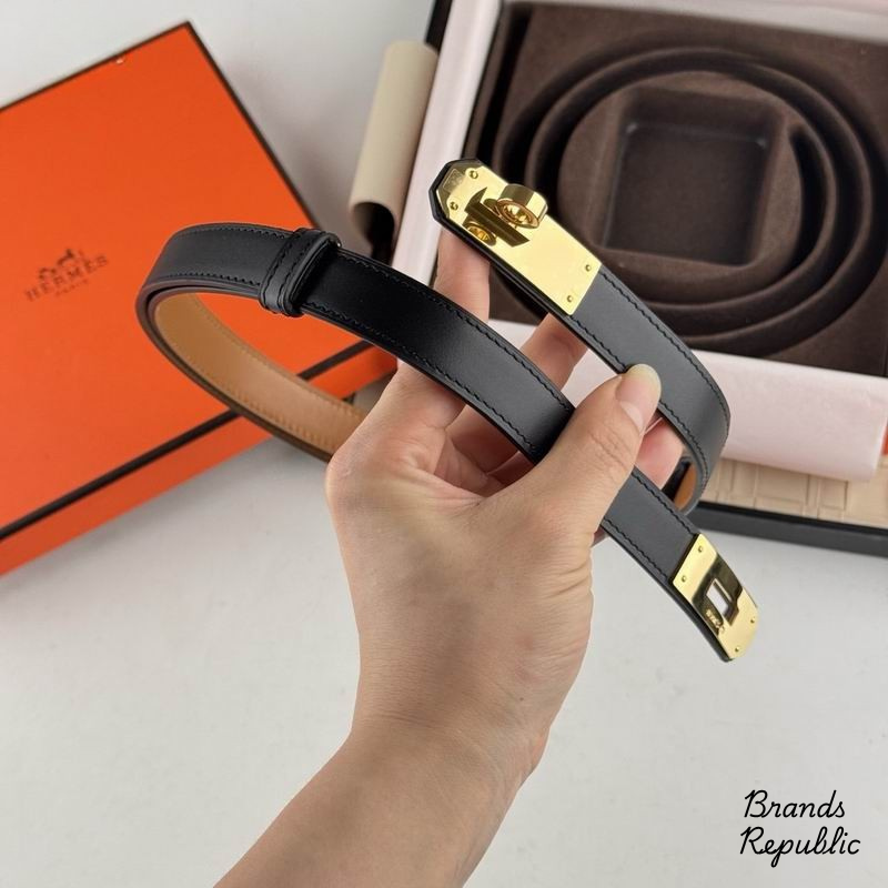 Hermès 18MM Kelly 18 Black Epsom Belt In Different Buckle Colors