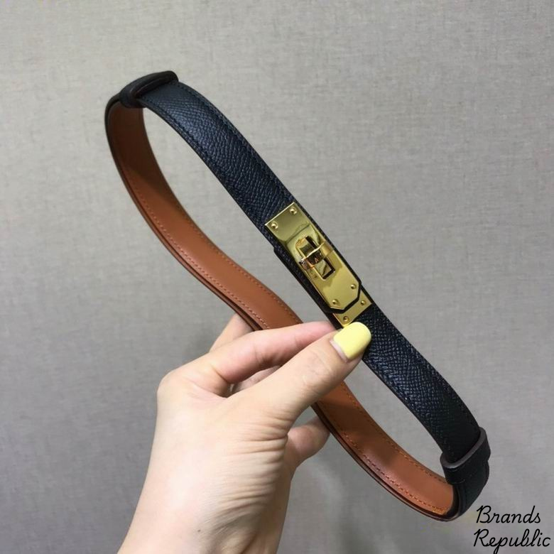 Hermès 18MM Kelly 18 Black Epsom Turn Lock Buckle Belt In Different Buckle Colors