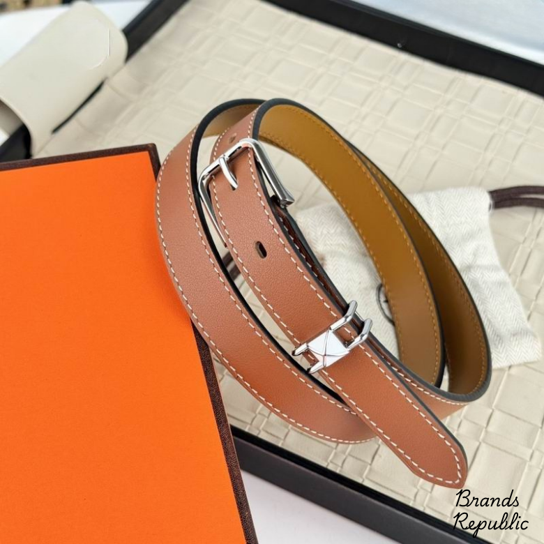 Hermès 20MM Pop H 15 Brown Leather Belt With Hardware In Different Buckle Colors