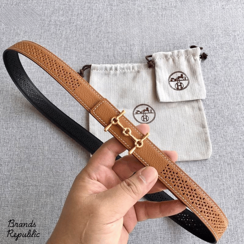 Hermès 24MM Mors H Brown Reversible Belt