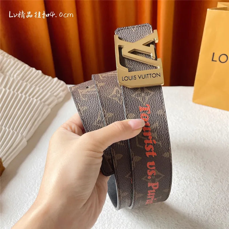 louis vuitton LV classic printed surface with leather belt