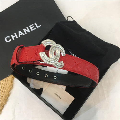 chanel logo buckle belt