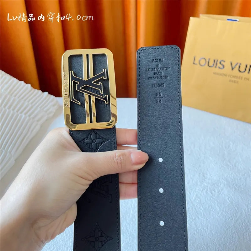 louis vuitton LV classic embossed belt