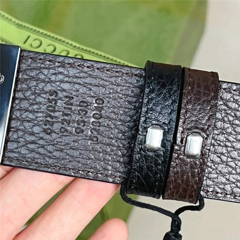 gucci reversible belt in textured leather