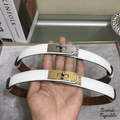Hermès 25MM White Kelly Belt In Different Buckle Colors