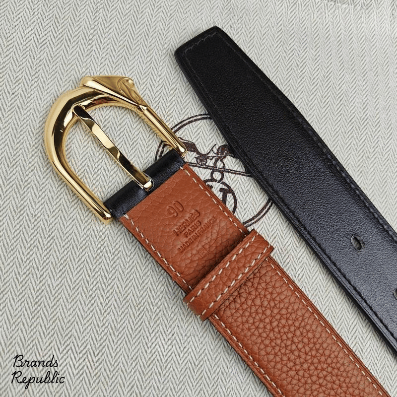 Hermès 32MM Brown Rodeo 32 Belt In Different Buckle Colors
