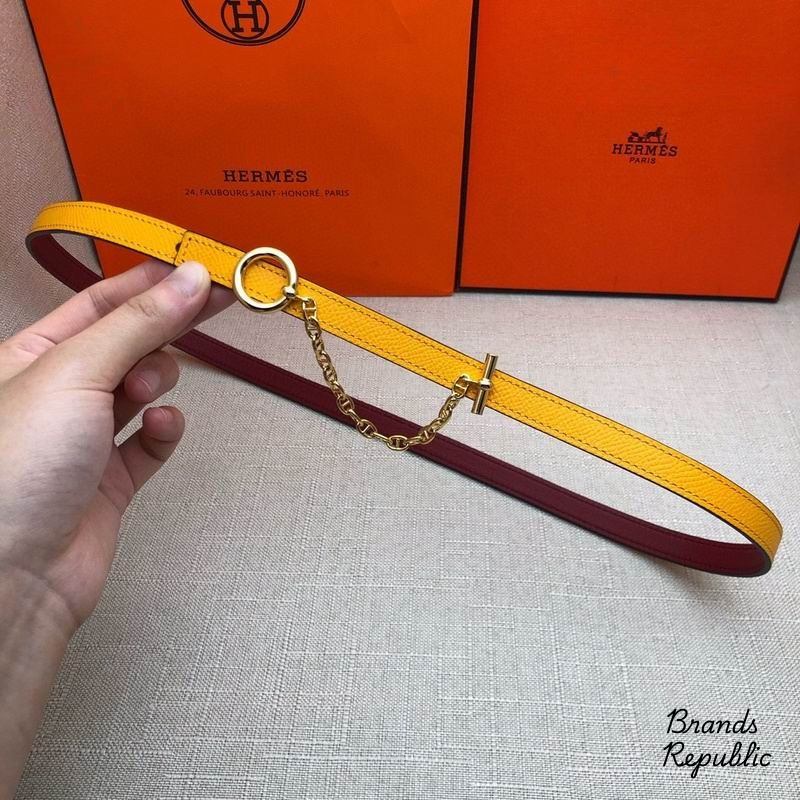 Hermès 13MM Yellow Carrousel Reversible Belt In Different Buckle Colors