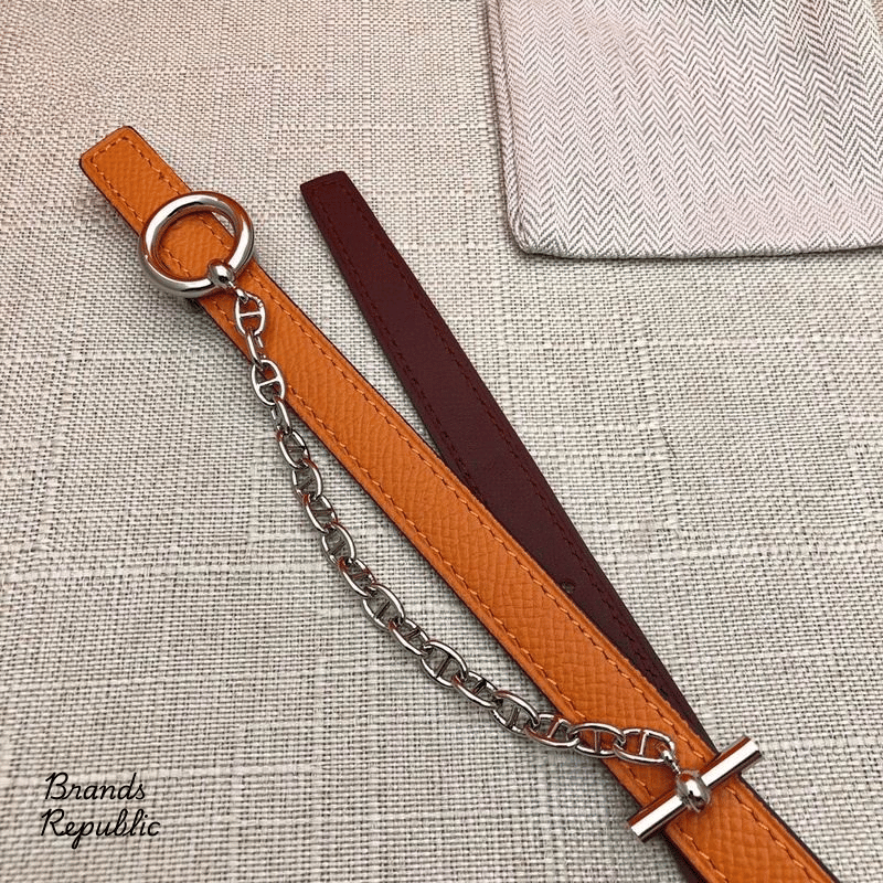 Hermès 13MM Orange Carrousel Reversible Belt In Different Buckle Colors
