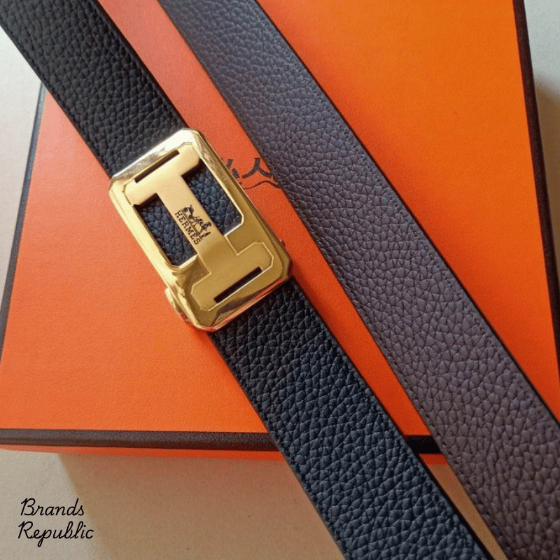 Hermès 34MM Black Quizz Buckle & Reversible Leather Strap Belt In Different Buckle Colors