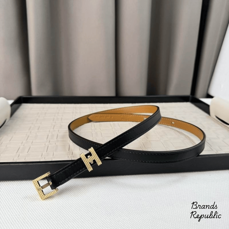 Hermès 15MM Pop H Guilloché 15 Black Belt In Different Buckle Colors