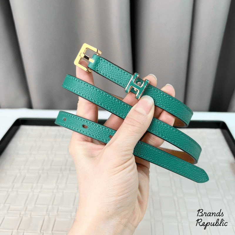Hermès 15MM Pop H 15 Green Epsom Belt In Different Buckle Colors