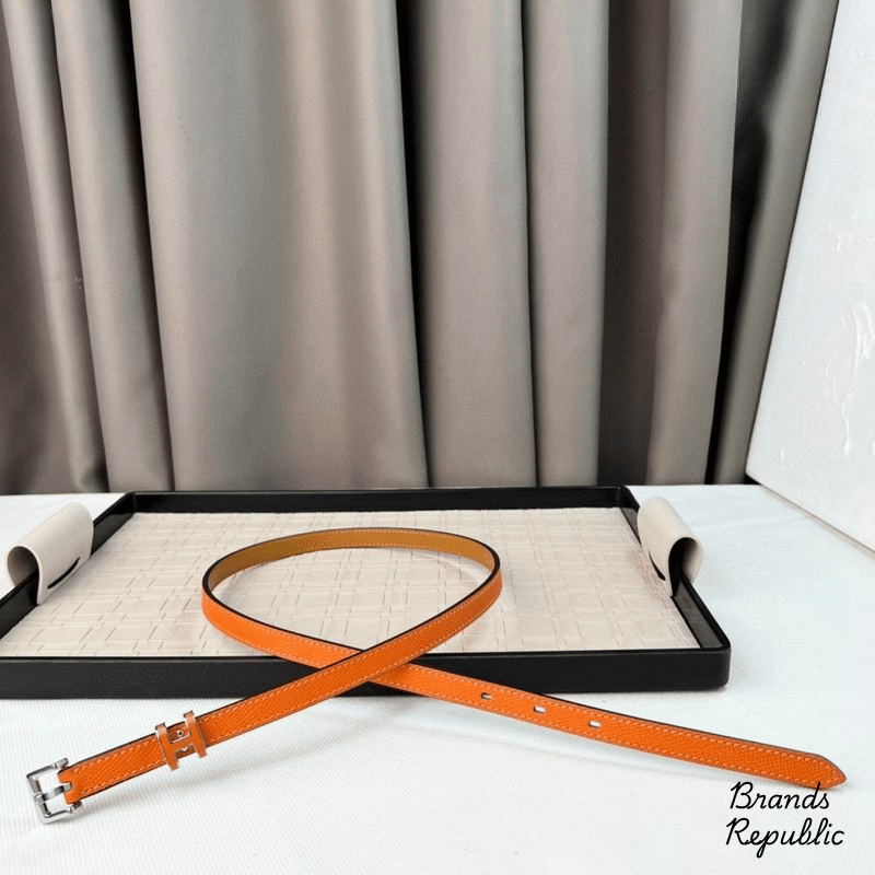Hermès 15MM Pop H 15 Orange Epsom Belt In Different Buckle Colors