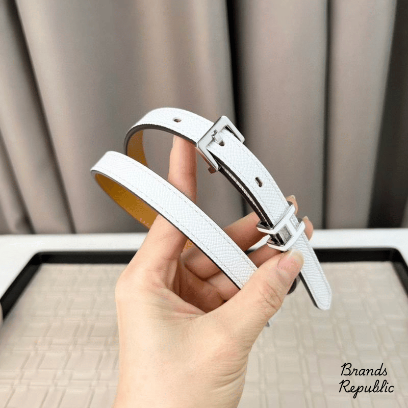 Hermès 15MM Pop H 15 White Epsom Belt In Different Buckle Colors