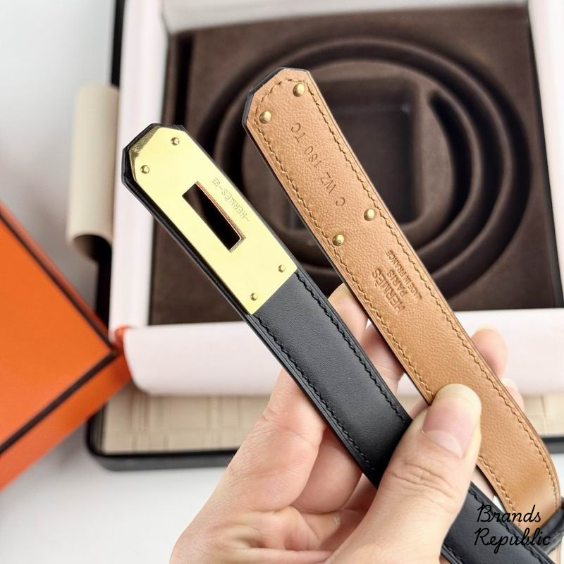 Hermès 18MM Kelly 18 Black Epsom Belt In Different Buckle Colors