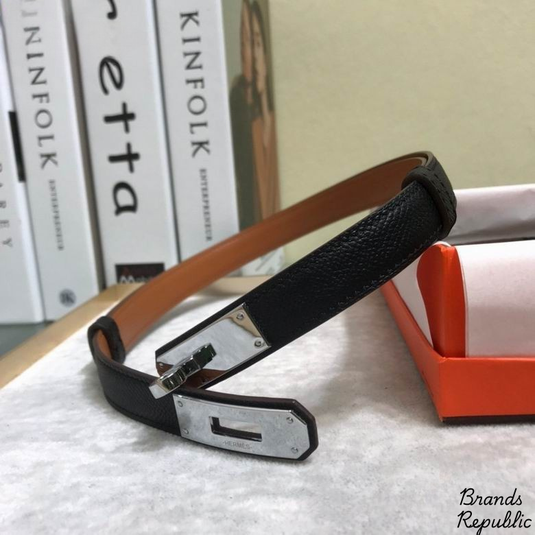 Hermès 18MM Kelly 18 Black Epsom Turn Lock Buckle Belt In Different Buckle Colors