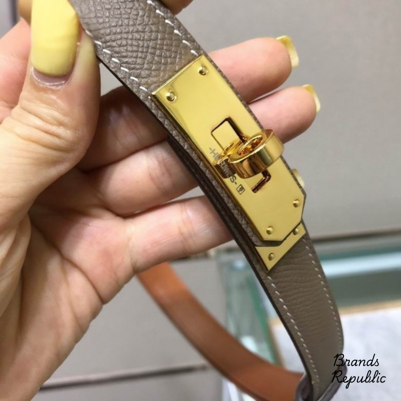 Hermès 18MM Kelly 18 Epsom Turn Lock Buckle Belt In Different Buckle Colors
