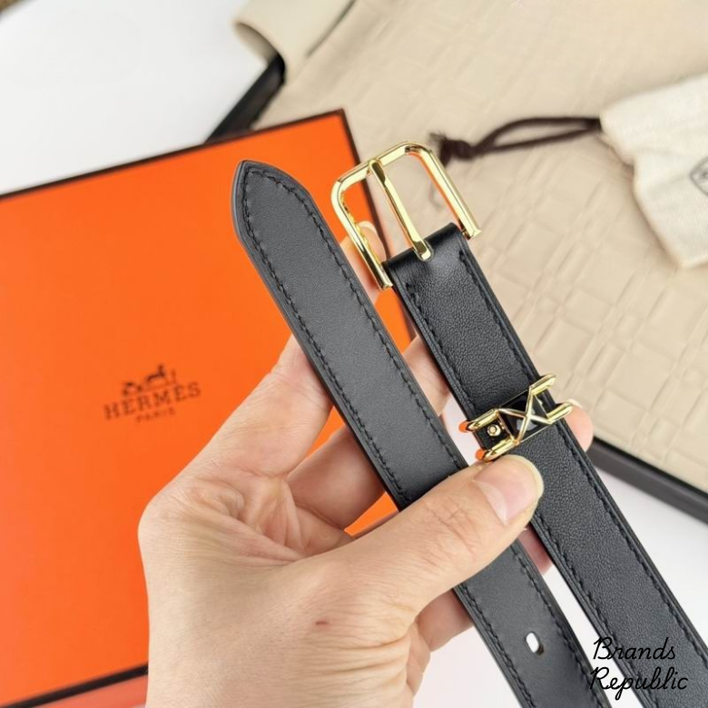 Hermès 20MM Pop H 15 Black Leather Belt With Hardware In Different Buckle Colors