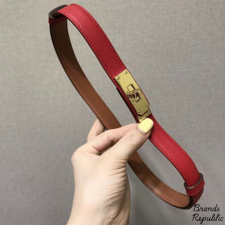 Hermès 25MM Red Kelly Belt In Different Buckle Colors