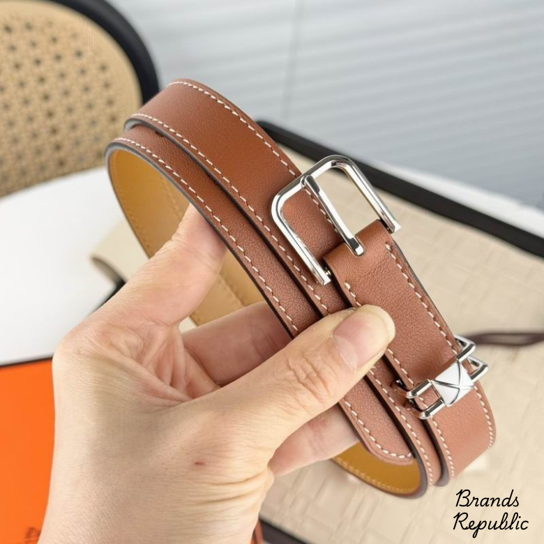 Hermès 20MM Pop H 15 Brown Leather Belt With Hardware In Different Buckle Colors