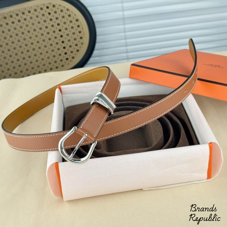 Hermès 24MM Ecuyere 24 Brown Leather Belt In Different Buckle Colors