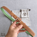 Hermès 24MM Brown Reversible Perforated Leather Strap Belt
