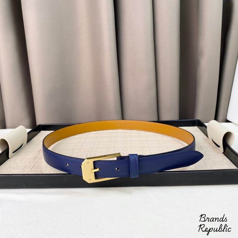 Hermès 25MM Classic Blue Interchangeable Belt In Different Buckle Colors