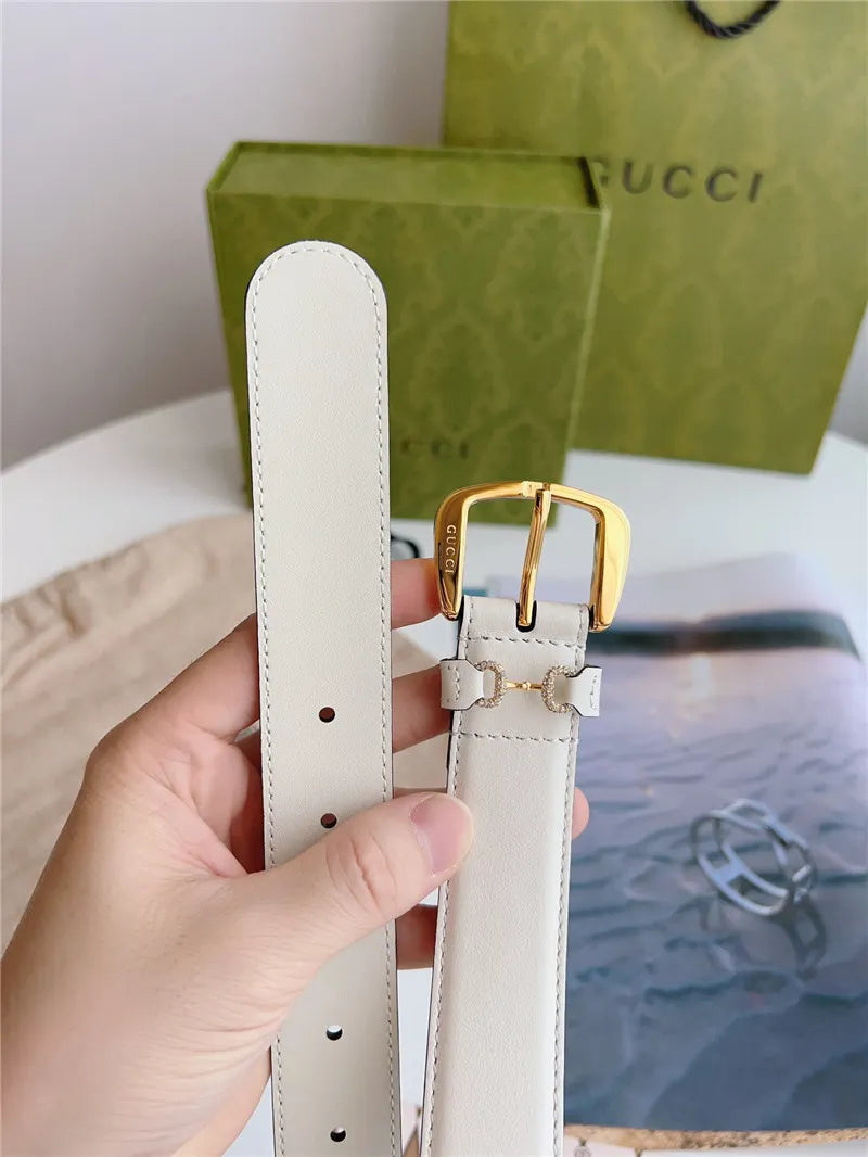 gucci print embossed leather belt