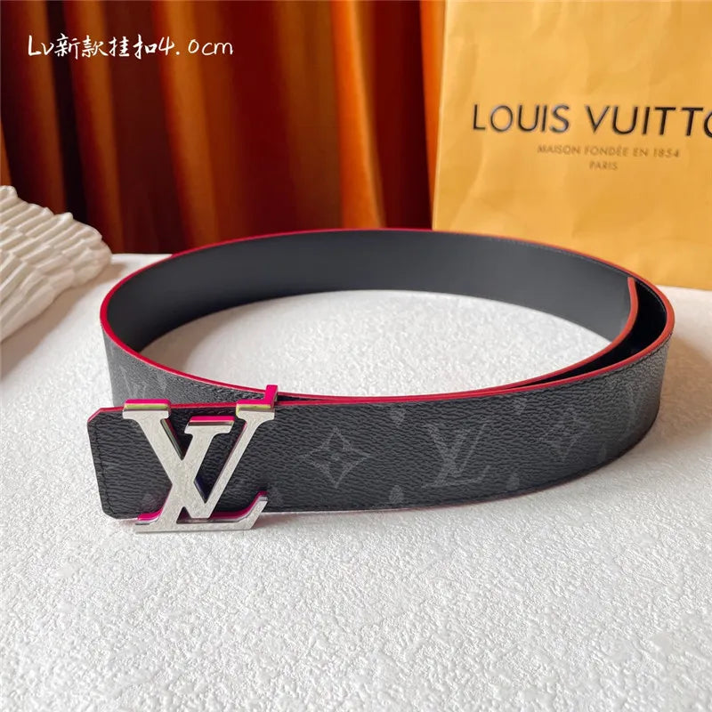 louis vuitton LV classic print with black plain bottom belt