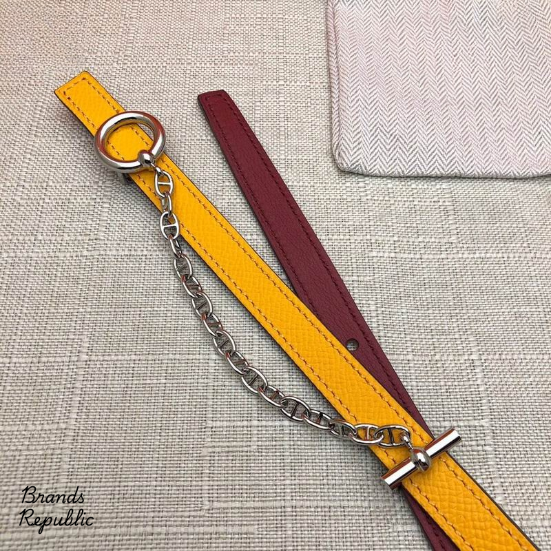 Hermès 13MM Yellow Carrousel Reversible Belt In Different Buckle Colors
