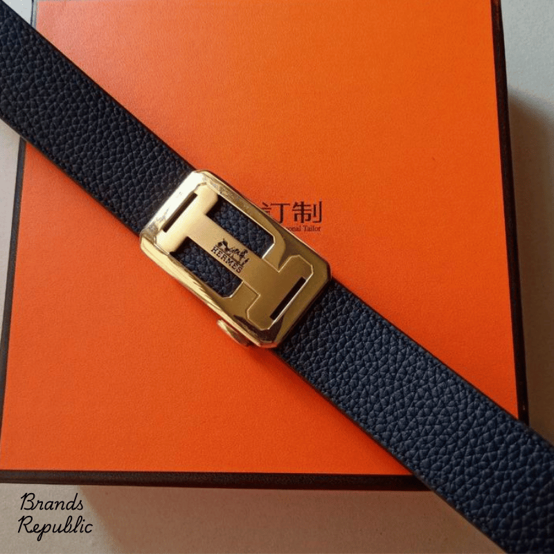 Hermès 34MM Black Quizz Buckle & Reversible Leather Strap Belt In Different Buckle Colors