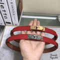 Hermès 25MM Red Kelly Belt In Different Buckle Colors