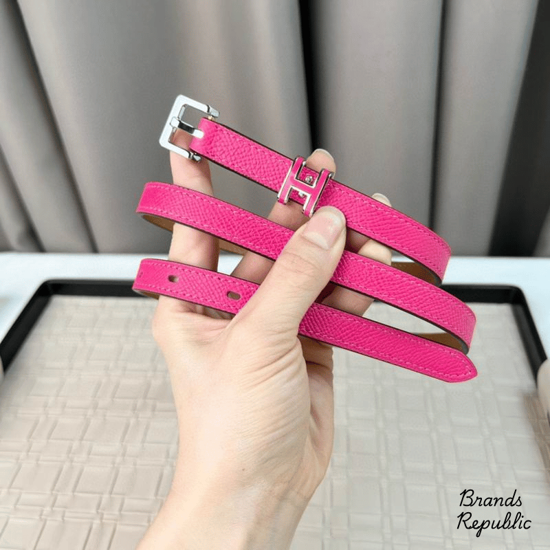 Hermès 15MM Pop H 15 Pink Epsom Belt In Different Buckle Colors