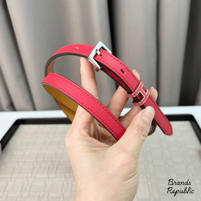 Hermès 15MM Pop H 15 Red Epsom Belt In Different Buckle Colors